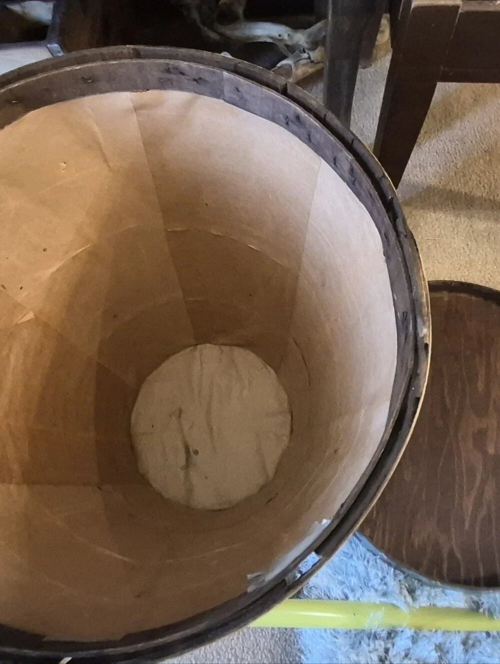 Hand-Painted Brown Floral Accent Hamper